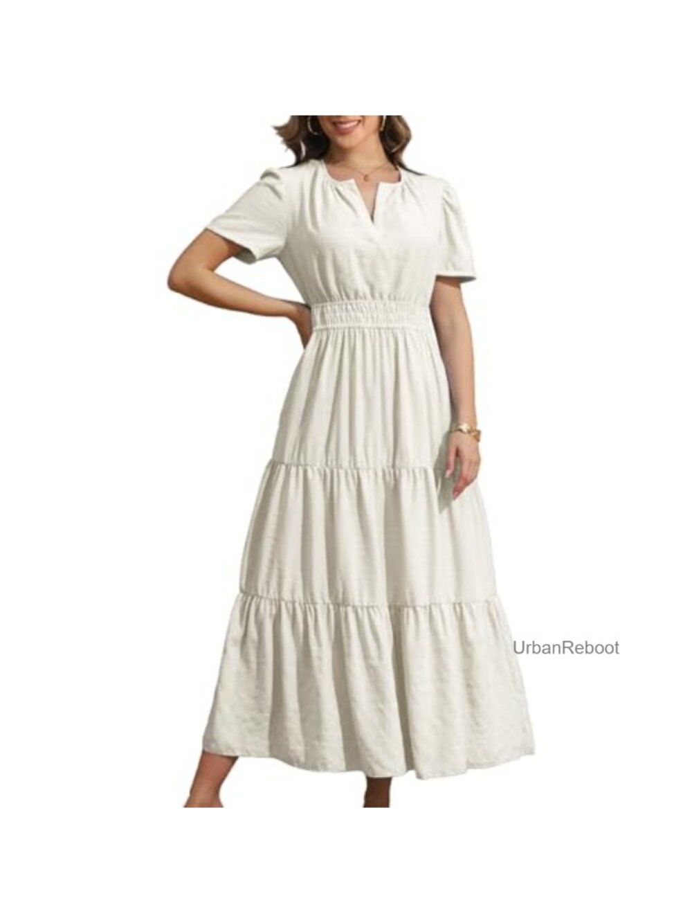 Maxi Dress Short Sleeves with Pockets Casual